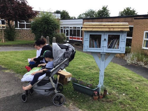 An image showing the book swap house at Damson Wood