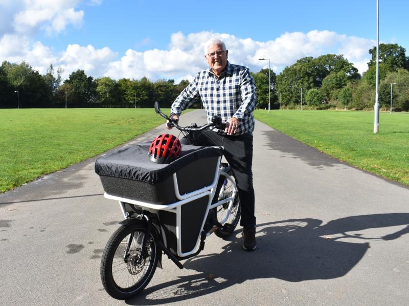 Cllr Ken Hawkins at the Tudor Grange Park cycle track