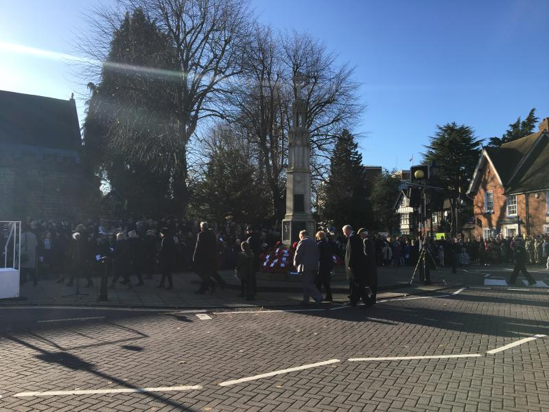 guests walk into church at a previous remembrance day ceremony at St. Alphege church