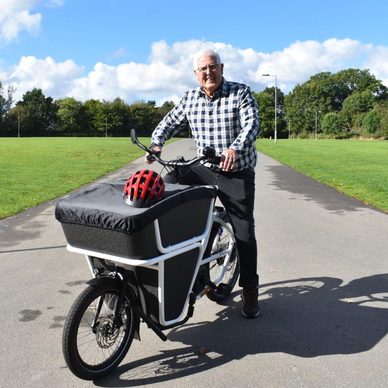 Cllr Ken Hawkins at the Tudor Grange Park cycle track